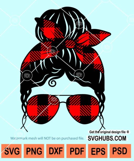 Messy bun Christmas SVG