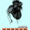 Messy bun hair svg