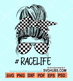 Messy bun racelife svg