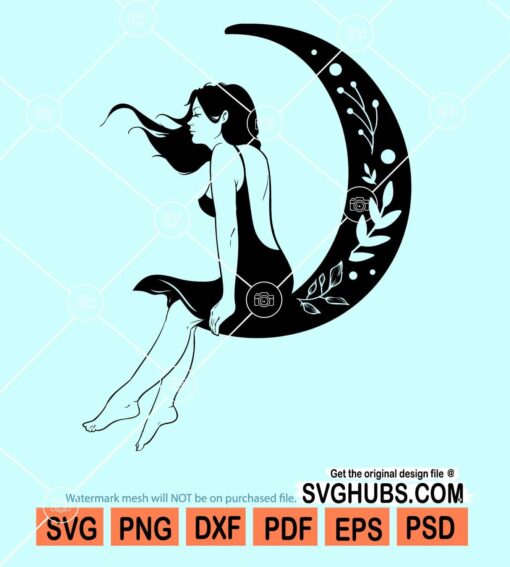 Moon girl svg