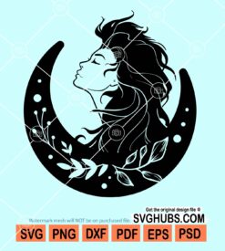 Moon girl svg