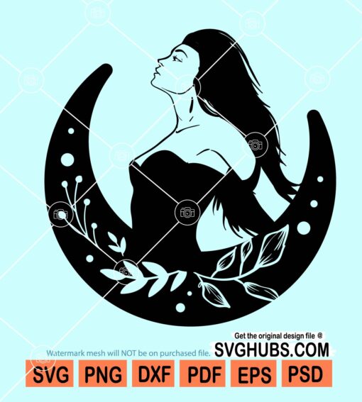 Moon girl svg