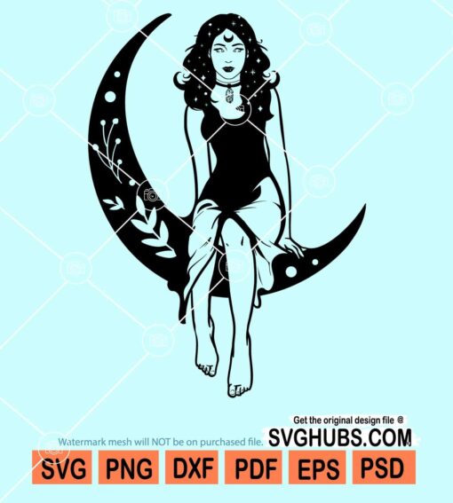 Moon girl svg