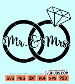 Mr and Mrs rings svg