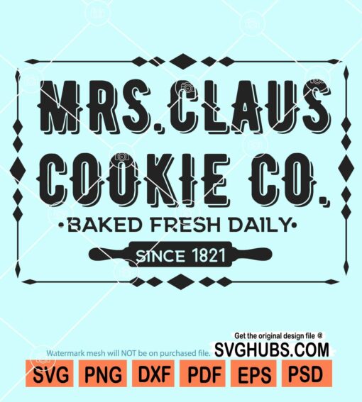 Mrs claus cookie co svg