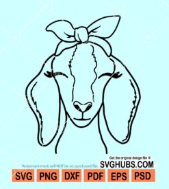 Nubian goat with Bandana SVG