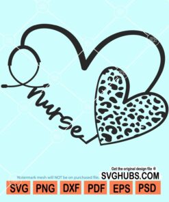 Nurse heart stethoscope svg