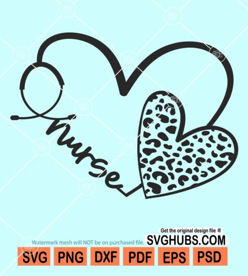 Nurse heart stethoscope svg