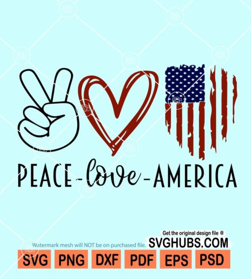 Peace love america svg