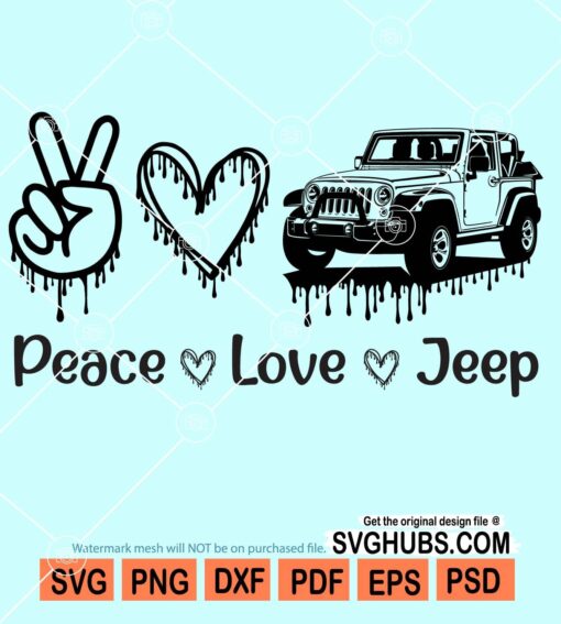 Peace love jeep svg