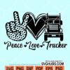 Peace love trucker svg