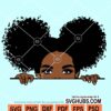 Peek a boo cute afro girl svg