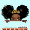 Peek a boo cute afro girl svg