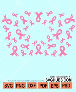 Cancer ribbon Starbucks wrap svg