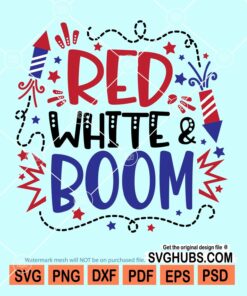 Red white boom svg