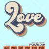 Retro love print svg