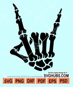 Rock hand skeleton symbol svg