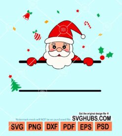 Santa split monogram svg