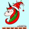 Santa unicorn svg