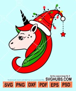 Santa unicorn svg