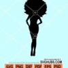 Sexy afro woman silhouette svg