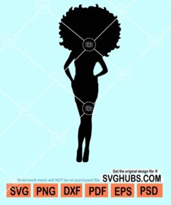 Sexy afro woman silhouette svg