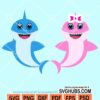 Shark baby couple svg