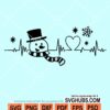 Snowman heartbeat svg