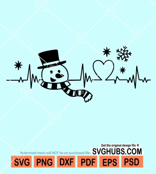 Snowman heartbeat svg