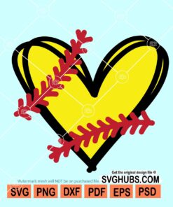 Softball heart svg