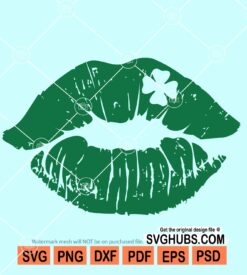 St patrick's day lips svg