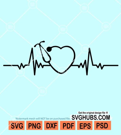 Stethoscope heartbeat svg