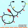 Stethoscope with Christmas Lights SVG