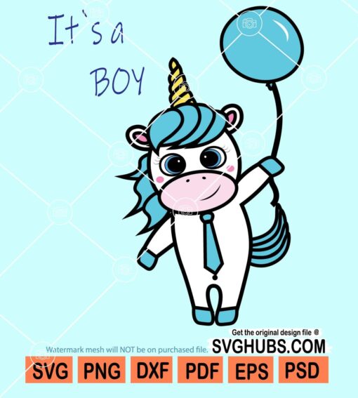 Unicorn its a boy svg