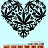 Weed heart svg