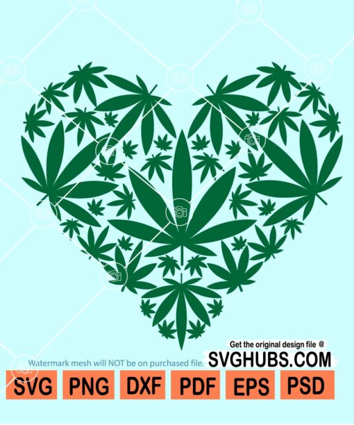 Weed heart svg