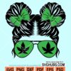 Weed messy bun svg