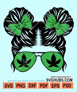 Weed messy bun svg