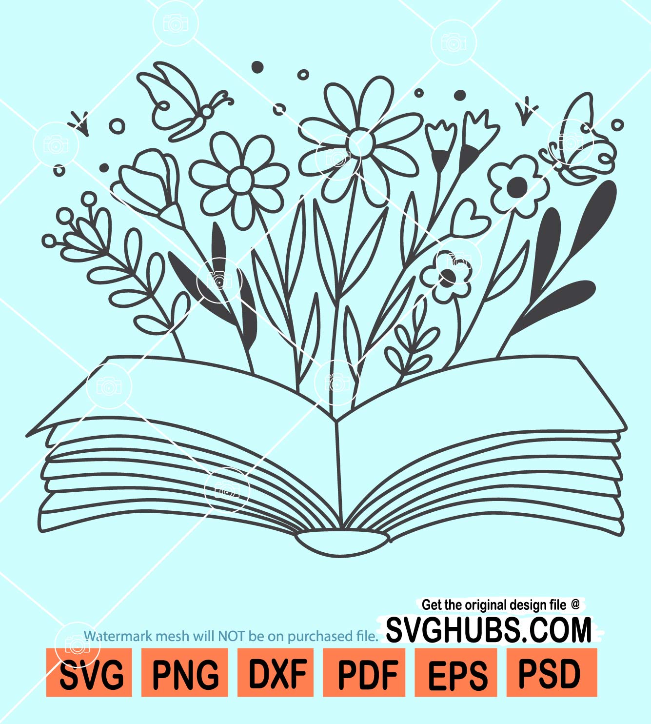 Wildflower book svg, floral book svg, Flower Teacher Svg, wild book