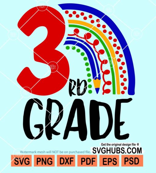 3rd grade rainbow svg