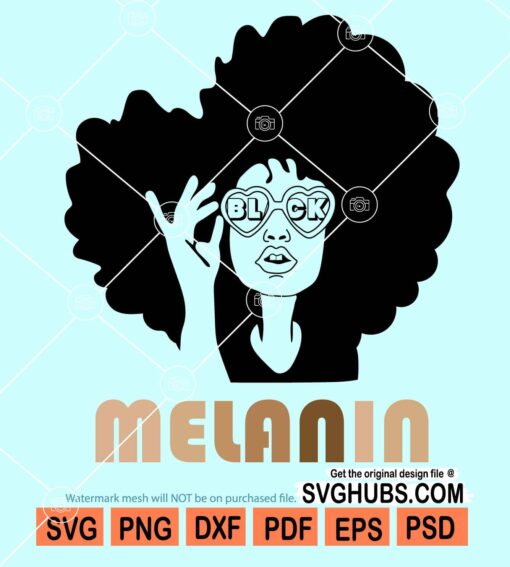 Afro girl melanin svg