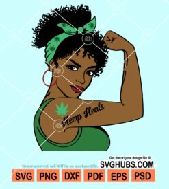 Afro lady hemp heals svg