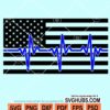 American flag heartbeat back the blue svg