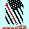 American flag with wrench svg