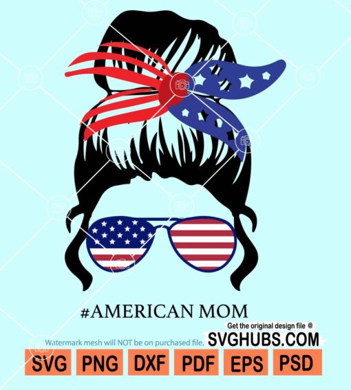 American mom skull svg