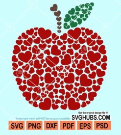 Apple full of hearts svg
