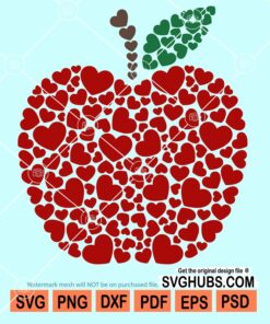 Apple full of hearts svg