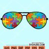 Autism awareness sunglasses svg