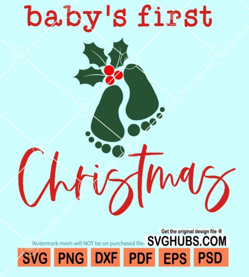 Baby's first christmas svg