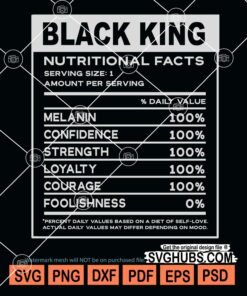 Black king nutritional facts svg